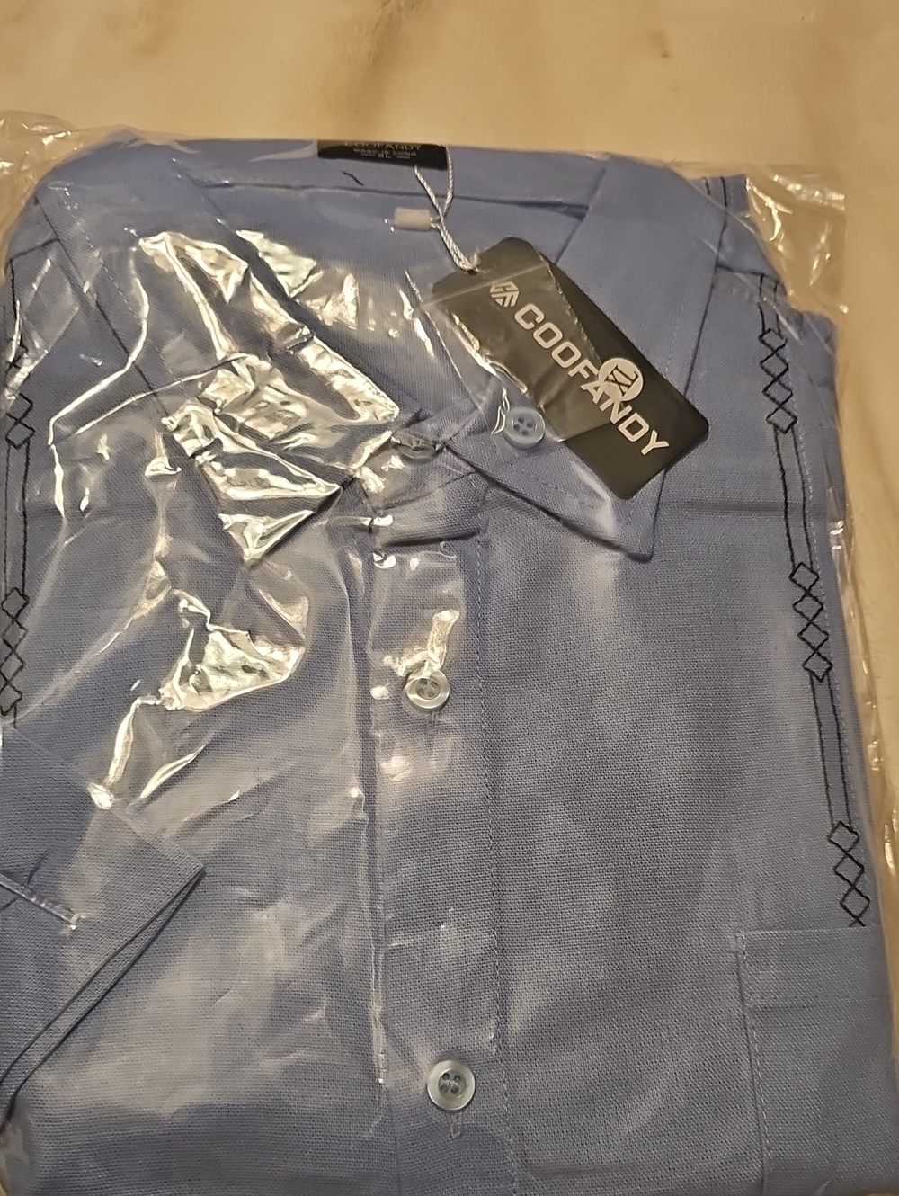 CoofAndy... Blue Short Set.. Button Up Shirt